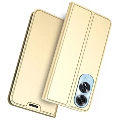 For Oppo A60 4G Case Magnetic Closure Shockproof Flip PU Leather Phone Cover - Gold
