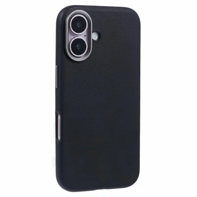 X-LEVEL For iPhone 16 Case Compatible with MagSafe PU Leather Hard PC Phone Cover - Black