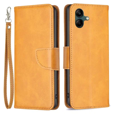 For Samsung Galaxy A06 4G Case Wallet Stand Folio Flip PU Leather Phone Cover - Yellow