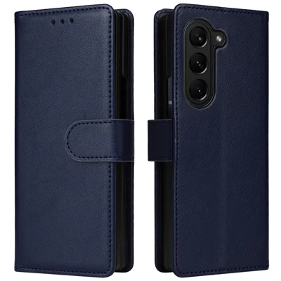 For Samsung Galaxy Z Fold5 5G Case Wallet PU Leather Stand Phone Cover - Blue