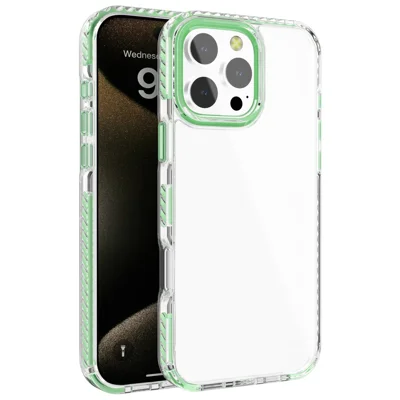 For iPhone 14 Pro Clear Phone Case PC+TPU Shell Anti-Scratch Phone Cover - Matcha Green