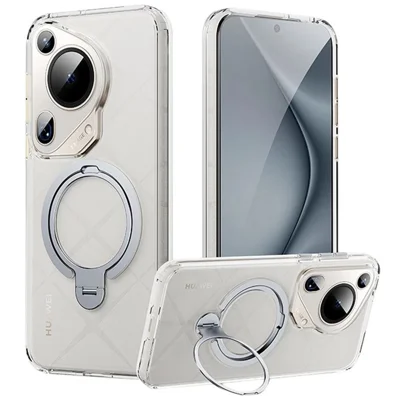 Fodral för Huawei Pura 70 Ultra med ställfot, matt bakpanel, kompatibel med MagSafe – Transparent