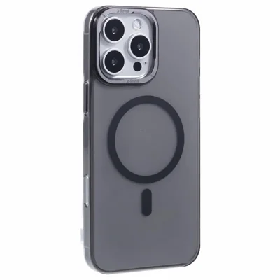 X-LEVEL Misty Series For iPhone 16 Pro Case Compatible with MagSafe Translucent Back PC+Glass Phone Cover - Matte Black