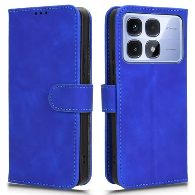 For Xiaomi Redmi K70 Ultra Leather Case Skin-Feel Anti-Drop Wallet Flip Phone Cover - Blue