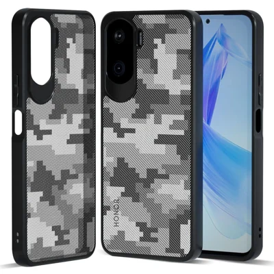 IBMRS för Honor 90 Lite 5G skal Mjukt TPU-ram Hårt PC-bakre Skal mot stötar - Grid Camouflage