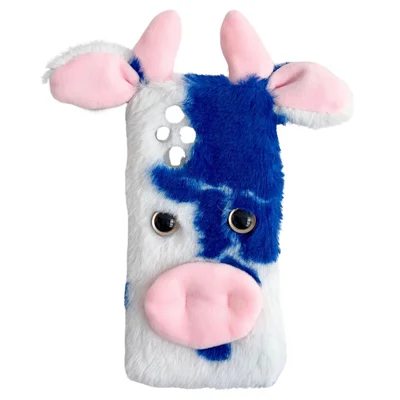 For Honor 200 5G Case Fluffy Cows Ear Soft TPU Protective Phone Cover - Blue
