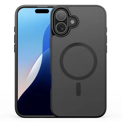 DUX DUCIS Yind Serie voor iPhone 16 Matte Hoes Compatibel met MagSafe PC+TPU Telefoonhoes - Zwart
