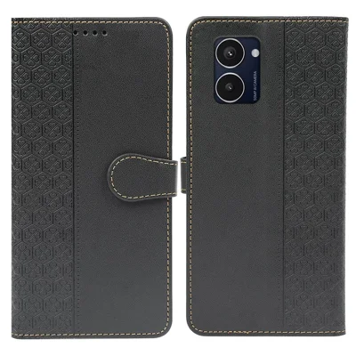 Voor HMD Pulse Pro / Pulse+ / Pulse Case Magnetische Sluiting Vierbladige Klover Leren Telefoonhoes - Zwart