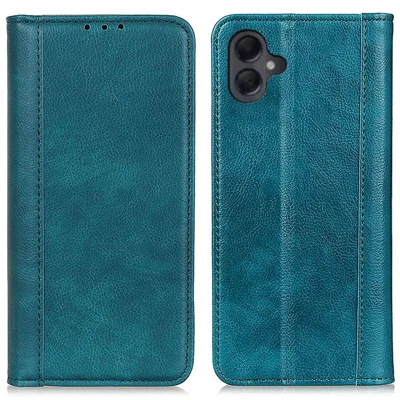 For Samsung Galaxy A06 4G Stand Case Split Leather Litchi Texture Wallet Phone Cover - Green