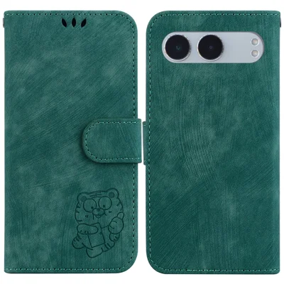 For OnePlus Nord 4 Wallet Case Tiger Imprint Leather Shockproof Phone Cover - Green