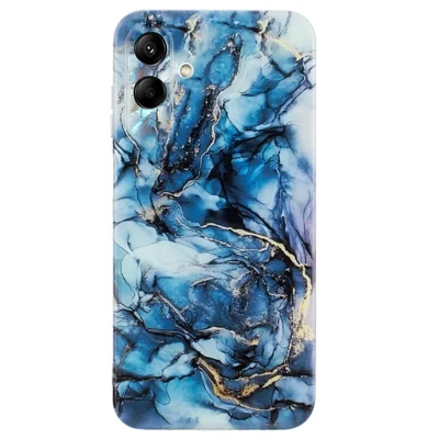 For Samsung Galaxy A06 4G Case Flexible TPU Marble Pattern Phone Cover - Grey