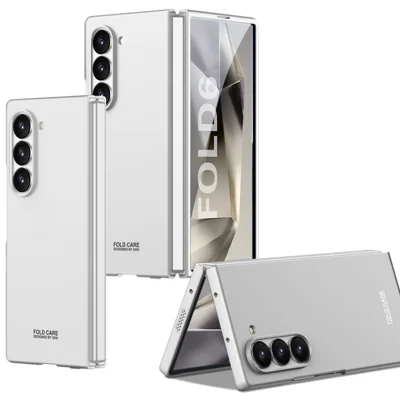 GKK For Samsung Galaxy Z Fold6 5G Magnetic Case PC Phone Cover with Screen Film - Silver