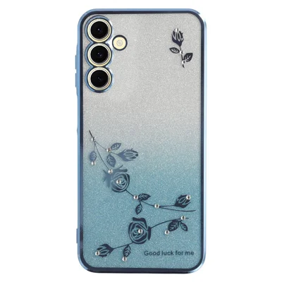 KADEM til Samsung Galaxy A16 5G / A16 4G Etui med blomstermønster, fleksibelt TPU-etui med gradient - Blå