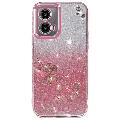 KADEM For Motorola Moto G85 5G / S50 Neo 5G Case Flower TPU Flexible Gradient Phone Cover - Rose Gold