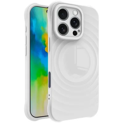 IMAK UC-6 Series for iPhone 16 Pro Max Case Water Drop Texture Anti-Skid Matte TPU Cover - Matte White