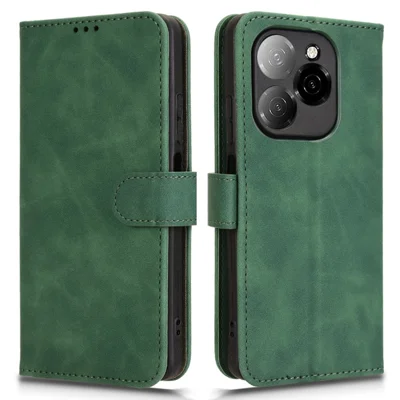 For TECNO Spark 20 Pro 5G Leather Case Skin-Feel Anti-Drop Wallet Flip Phone Cover - Green