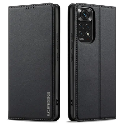 LC.IMEEKE L1 Series for Xiaomi Redmi Note 12 Pro 4G / 11 Pro 5G (Qualcomm) / 11 Pro 4G (Mediatek) Case PU Leather Wallet Stand Phone Cover - Black