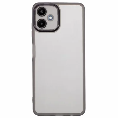 DKSM Series For Samsung Galaxy A06 4G Case Electroplated Camera Frame TPU Phone Cover - Transparent Black