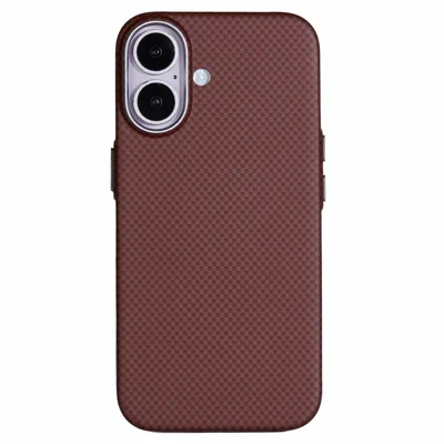 X-LEVEL For iPhone 16 Case Compatible with MagSafe Carbon Nanofiber+Metal Lens Frame Phone Cover - Red