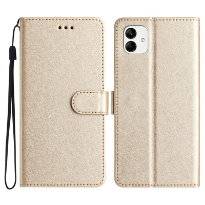 For Samsung Galaxy A08 5G / A08 4G / A07 4G / A06 4G / A06 5G Wallet Case Leather Folio Phone Cover Magnetic Clasp - Gold