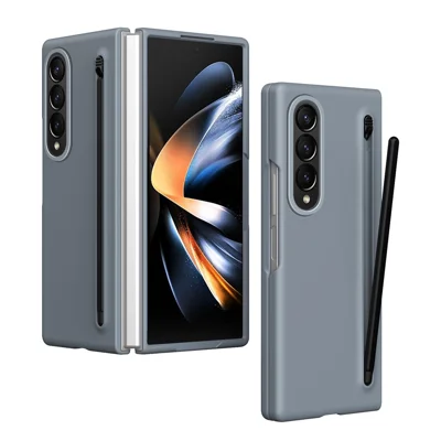 For Samsung Galaxy Z Fold3 5G Case Hard PC Phone Cover with Stylus - Grey