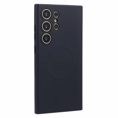For Samsung Galaxy S24 Ultra Case Shockproof TPU Phone Cover Magnetic Case - Black
