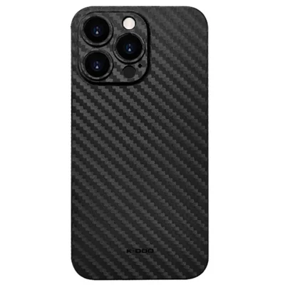 KZDOO For iPhone 16 Pro Max Compatible with MagSafe Carbon Fiber Texture Ultra Thin PP Phone Cover - Black