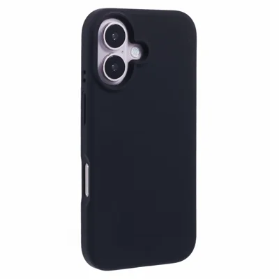For iPhone 16 Case PC+Liquid Silicone Anti-Scratch Lining Phone Cover - Black