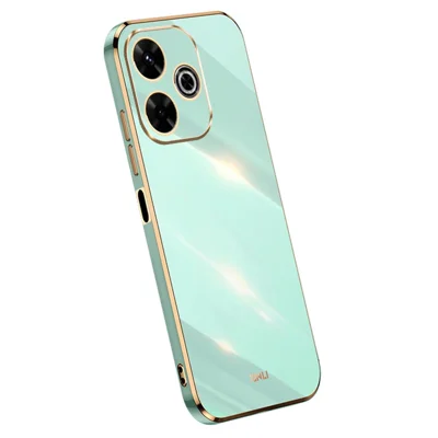 XINLI For Xiaomi Redmi 13 5G / 4G Case TPU Phone Cover with Electroplating Frame - Cyan