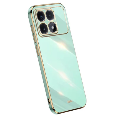 XINLI til Xiaomi Redmi K70 Ultra hylster TPU telefonbeskytter med elektropladeret kant - Cyan