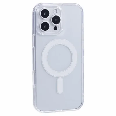 For iPhone 16 Pro Clear Case Acrylic+TPU Phone Cover Compatible with MagSafe