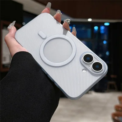 For iPhone 16 Plus Case Compatible with MagSafe Matte PP Ultra-Thin Phone Cover - Transparent Blue