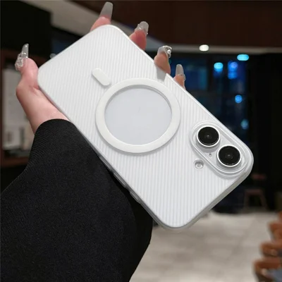 For iPhone 16 Plus Case Compatible with MagSafe Matte PP Ultra-Thin Phone Cover - Transparent White