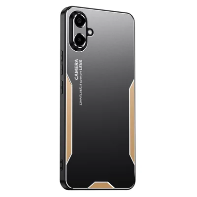 For Samsung Galaxy A06 4G Phone Case Aluminium Alloy TPU PC Back Cover - Gold