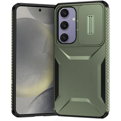 Obudowa do Samsung Galaxy S24 FE Camshield TPU+PC, pokrowiec z nieśliskimi bokami i krawędziami - Zielony
