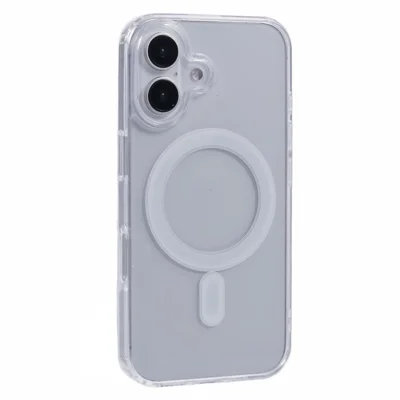 For iPhone 16 Clear Case Acrylic+TPU Phone Cover Compatible with MagSafe