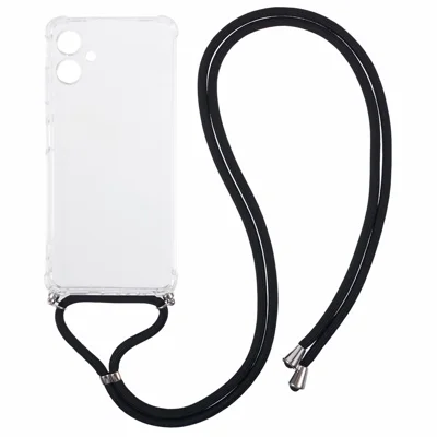 For Samsung Galaxy A06 4G Case Reinforced Corner TPU Clear Phone Cover with Lanyard