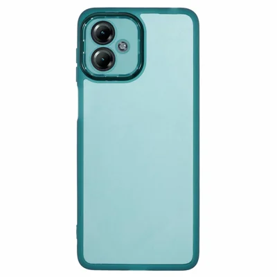 DKSM Series For Motorola Moto G14 4G Case Electroplated Camera Frame TPU Phone Cover - Transparent Army Green