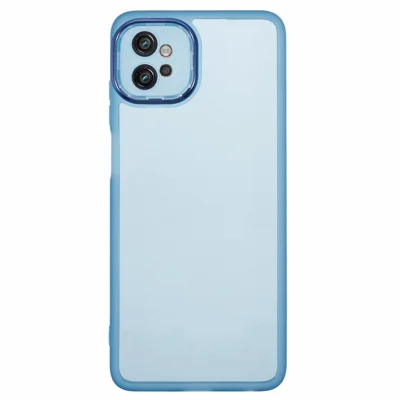 DKSM Series For Motorola Moto G32 4G Case Electroplated Camera Frame TPU Phone Cover - Transparent Blue