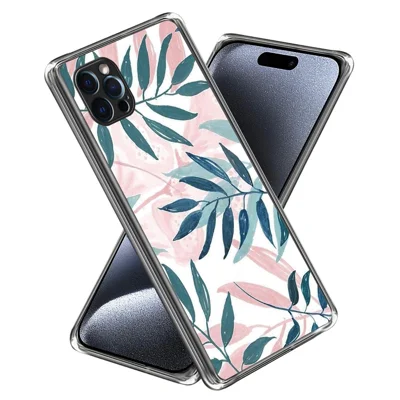 For iPhone 16 Pro Case Patroonbedrukte Stootvaste TPU Hoesje - Bladeren