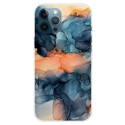 For iPhone 16 Pro Max Etui med Abstrakt Marmorprint i TPU - Style A