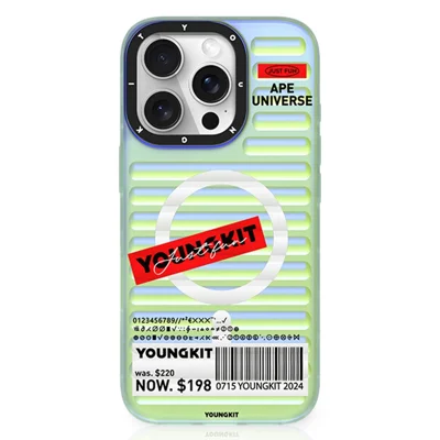 YOUNGKIT Gradient Serie voor iPhone 16 Pro Max Hoesje Compatibel met MagSafe IMD TPU Achterkant - Rood