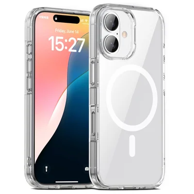 Aurora Series For iPhone 16 Plus Case Compatible with MagSafe TPU+PC Crystal Clear Back Cover - Transparent