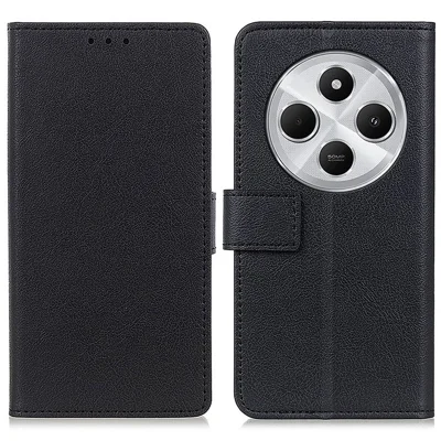 Voor Xiaomi Poco C75 4G / Redmi 14R 5G / 14C 4G hoesje PU-leer standaard portemonnee telefoonhoes - Zwart