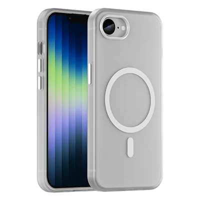 For iPhone 17e / 16e Case Compatible with MagSafe Slim Matte Translucent TPU + PC Phone Cover - White