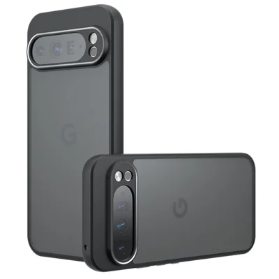 For Google Pixel 9 Pro XL Case Skin-Touch TPU + PC Matte Phone Back Cover, Transparent Black