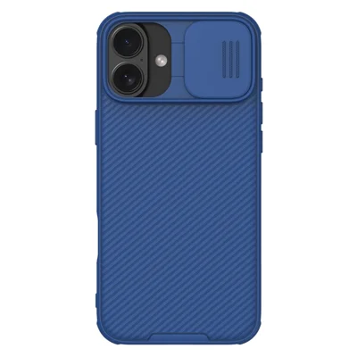 NILLKIN Camshield Pro Serie til iPhone 16 Case PC+TPU Slide Kameradæksel Telefonbeskyttelse - Blå