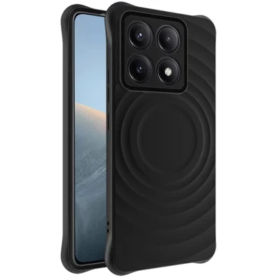 IMAK UC-6 Series for Xiaomi 14T Pro Case Water Drop Texture Anti-Skid Matte TPU Cover - Matte Black