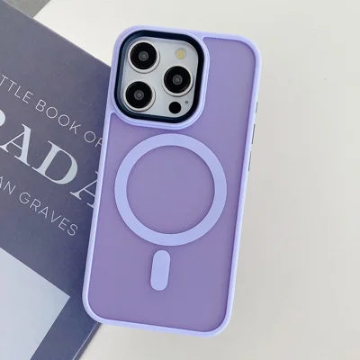 For iPhone 14 Pro Max Case Compatible with MagSafe Skin-Touch PC+TPU Phone Cover - Light Purple