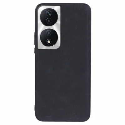 For Honor X7b 4G / 90 Smart Phone Case Retro Leather Coated PC+TPU Back Cover - Black